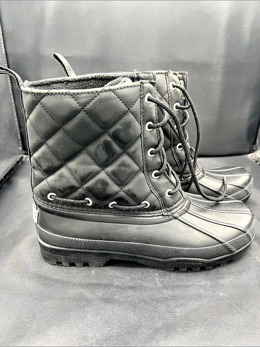 Sperry Saltwater Quilted Duck Boot Quilted Duck Boots in Black US 8